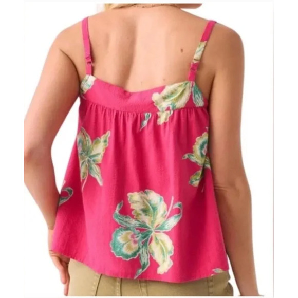 FAHERTY Marina Seersucker Pink Buttoned Relaxed Tank Top/Camisole // XL - Picture 2 of 10